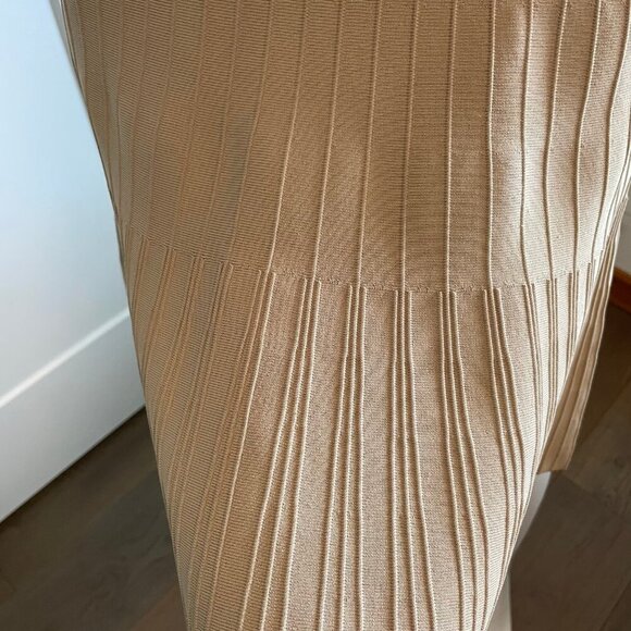 Pink Tartan Stretch Ballet Dress Fit & Flare Ribbed Viscose Nylon Camel/Tan XS - Picture 7 of 15